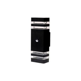   Kültéri mozgásérzékelős fali lámpa fekete 2xGU10 – INEZ