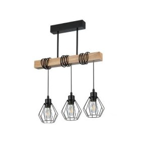   OTTO acél rácsos gerendás függesztett lámpa 3xE27 fekete