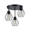 OTTO acél rácsos mennyezeti lámpa 3xE27 fekete