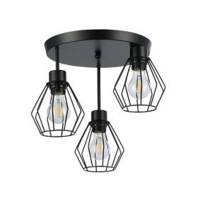 OTTO acél rácsos mennyezeti lámpa 3xE27 fekete