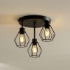 OTTO acél rácsos mennyezeti lámpa 3xE27 fekete