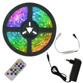   Beltéri digitális LED szalag szett 5 méter RGB (távirányító+vezérlő+adapter)