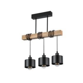 Elza függeszték fa és fém kombinációval 3xE27