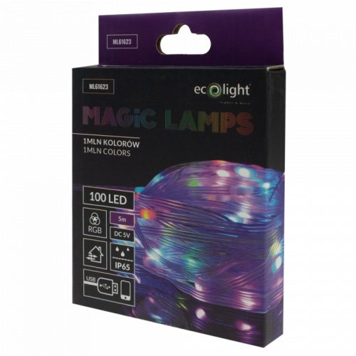 LED fényfüzér 5m – 100 RGB LED telefonos vezérléssel – Alfaled.hu