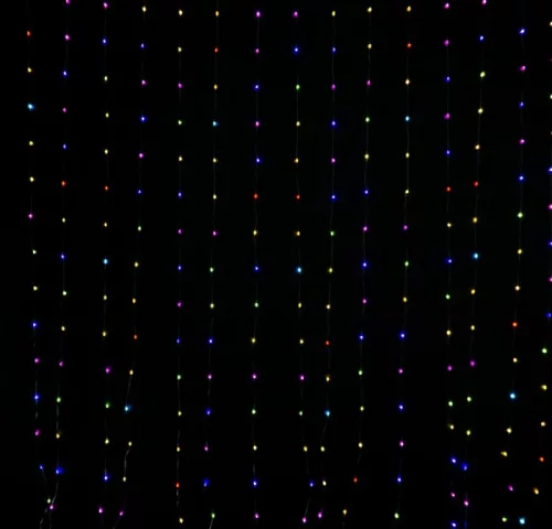 Mágikus okos LED fényfüggöny 2x2m méretben, telefonos applikációval rajzolható mintákkal és karácsonyfa animációval