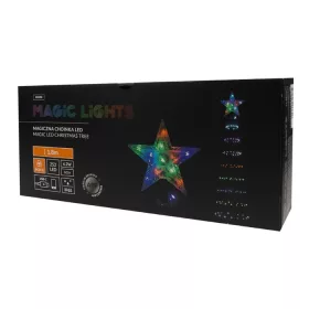 Okostelefonról vezérelhető 180 cm magas többszínű RGB IC világító LED karácsonyfa kúpfa USB-C csatlakozóval