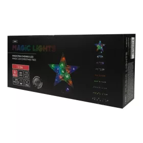 Okostelefonról vezérelhető 210 cm magas többszínű RGB IC világító LED karácsonyfa kúpfa USB-C csatlakozóval