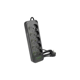   Modi fekete 5-ös hosszabbító kapcsolókkal, 2m kábellel, 4xUSB 1xUSB-C