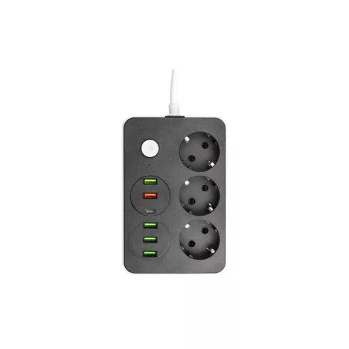 Remo 3-as hosszabbító kapcsolóval, 5xUSB 1xUSB-C, 2m-es kábellel