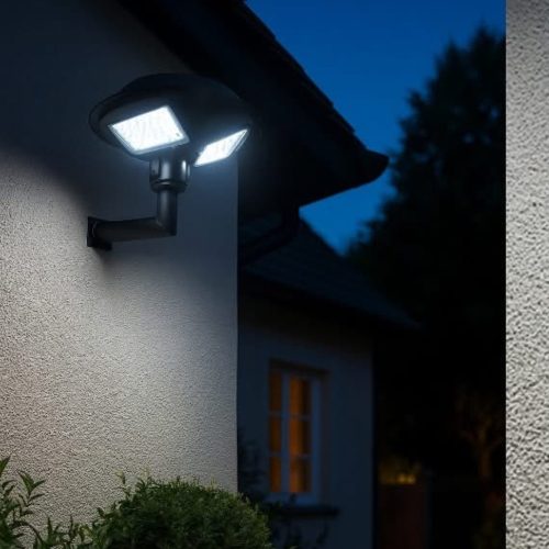 Professzionális Napelemes Fali Reflektor 150W (IP65) – Mozgásérzékelős Területvilágító