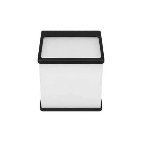 Modern, fekete, kocka formájú fali lámpa GX53 foglalattal, IP54 védettséggel kültéri és beltéri használatra.