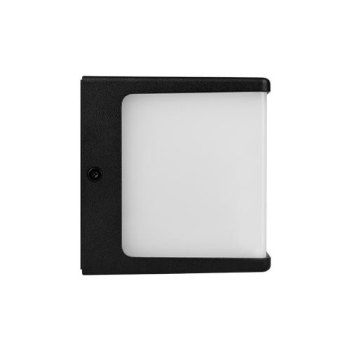 Modern, fekete, kocka formájú fali lámpa GX53 foglalattal, IP54 védettséggel kültéri és beltéri használatra.