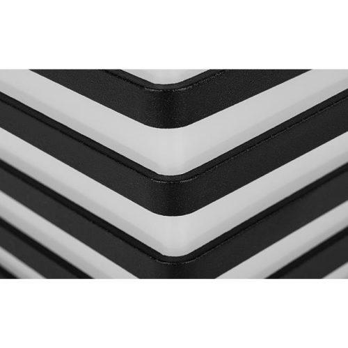 Modern, fekete, kocka formájú fali lámpa GX53 foglalattal, IP54 védettséggel kültéri és beltéri használatra, rácsos dizájn