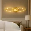 Modern, 58 cm-es, 16W-os arany LED fali lámpa Bramis dizájnnal, természetes fehér (4000K) fénnyel