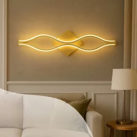 Modern, 58 cm-es, 16W-os arany LED fali lámpa Bramis dizájnnal, természetes fehér (4000K) fénnyel