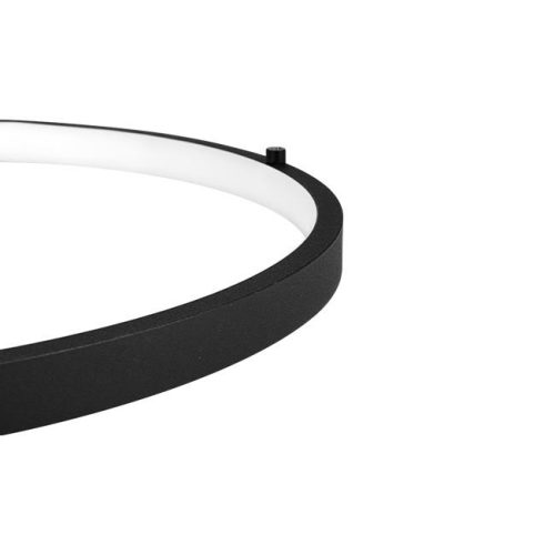 Modern, 77W-os Coma LED gyűrű csillár három, 20-40-60cm-es fekete gyűrűvel, CCT színhőmérséklet-váltással és távirányítóval