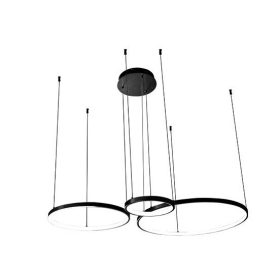 LVT Hodo fekete LED csillár 20-40-60cm-es gyűrűkkel, szabályozható színhőmérséklet