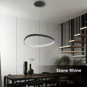   Stone Rhine függesztett lámpa 36W, 2880lm, 42cm, 3000-6500K fekete
