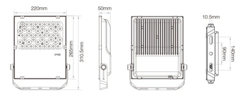 Miboxer DMX LED reflektor RGB+CCT 50W IP65 (DMX512 és RDM) AC100-240V