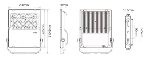 Miboxer DMX LED reflektor RGB+CCT 50W IP65 (DMX512 és RDM) AC100-240V