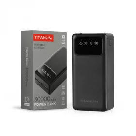 TITANIUM 30000mAh Power bank kijelzővel Fekete