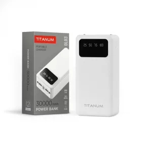 TITANIUM 30000mAh Power bank kijelzővel Fehér