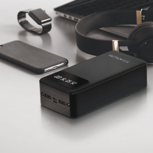 TITANIUM 30000mAh Power bank kijelzővel Fekete
