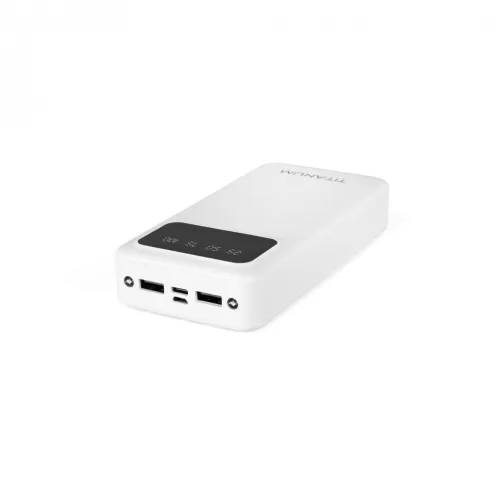 TITANIUM 20000mAh Power bank kijelzővel Fehér