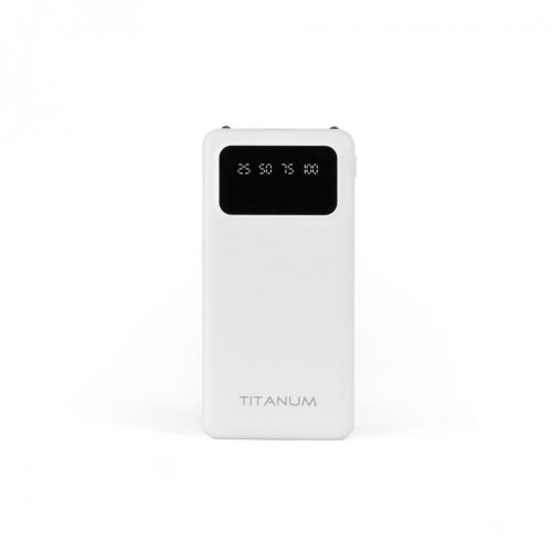 TITANIUM 20000mAh Power bank kijelzővel Fehér