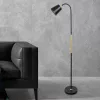 Berge Vienna állólámpa 150 cm E27-es foglalattal fa/fekete 