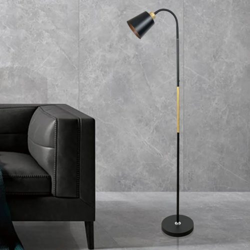 Berge Vienna állólámpa 150 cm E27-es foglalattal fa/fekete 