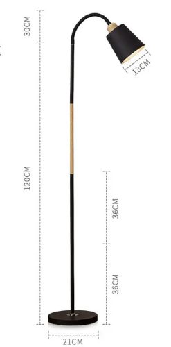 Berge Vienna állólámpa 150 cm E27-es foglalattal fa/fekete 