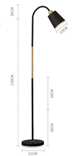 Berge Vienna állólámpa 150 cm E27-es foglalattal fa/fekete 