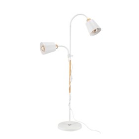   Berge London állólámpa 175 cm 2xE27-es foglalattal fa/fehér 