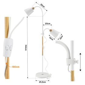   Berge London állólámpa 175 cm 2xE27-es foglalattal fa/fehér 