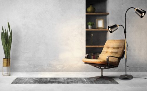 Berge London állólámpa 175 cm 2xE27-es foglalattal fa/fekete 