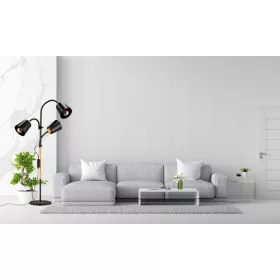   Berge London hármas állólámpa 175 cm 3xE27-es foglalattal fa/fekete 