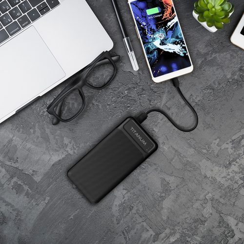 TITANIUM 20000mAh Power bank Fekete