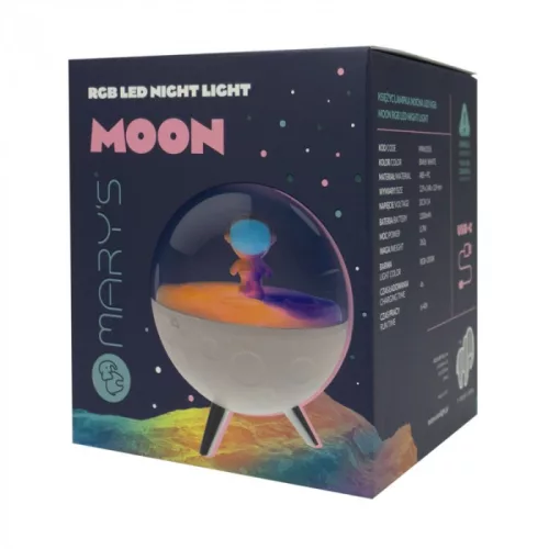 Mary's MOON RGB színes éjszakai lámpa gyerekszobába 19cm