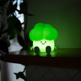 Ecolight vidám zöld brokkoli formájú, puha szilikon akkumulátoros LED éjszakai lámpa
