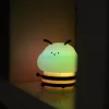 Ecolight vidám sárga méhecske formájú, puha szilikon akkumulátoros LED éjszakai lámpa