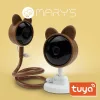 MARY'S okos WiFi bébiőr kamera barna maci formában, Tuya applikációval, beépített hőmérséklet-érzékelővel és altatódal funkcióval, éjjellátóval