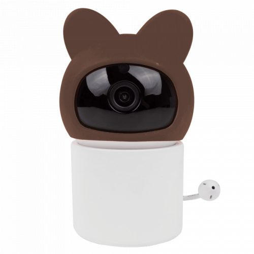 MARY'S okos WiFi bébiőr kamera barna maci formában, távolról forgatható PTZ funkcióval, Tuya applikációval és éjjellátóval