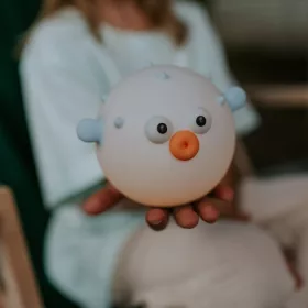 Kék gömbhal formájú, puha szilikon akkumulátoros LED éjszakai lámpa