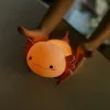 Rózsaszín axolotl formájú, puha szilikon akkumulátoros LED éjszakai lámpa