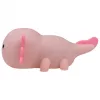 Rózsaszín axolotl formájú, puha szilikon akkumulátoros LED éjszakai lámpa