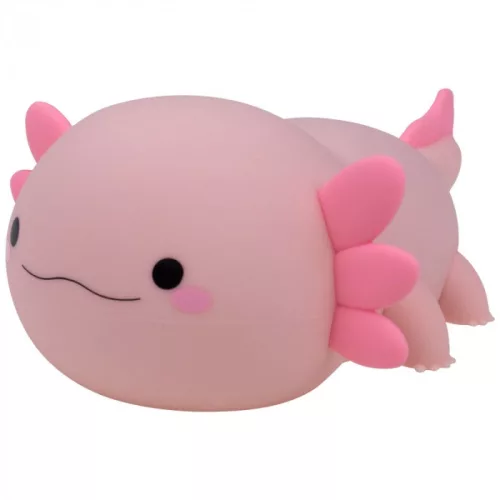 Rózsaszín axolotl formájú, puha szilikon akkumulátoros LED éjszakai lámpa