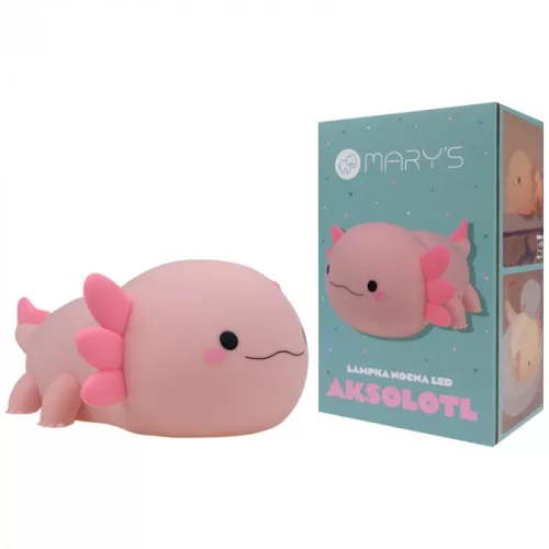 Rózsaszín axolotl formájú, puha szilikon akkumulátoros LED éjszakai lámpa