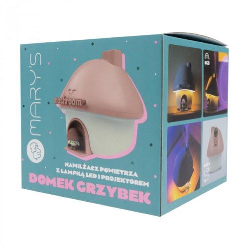 MARY'S rózsaszín gomba alakú ultrahangos párásító és LED éjszakai fény, ami hűvös párát fúj