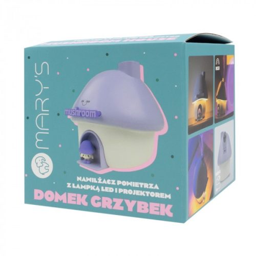 MARY'S lila gomba alakú ultrahangos párásító és LED éjszakai fény, ami hűvös párát fúj